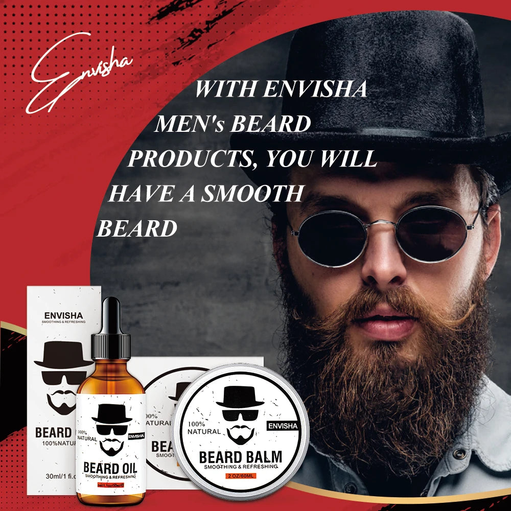 ENVISHA Growth Beard Care Oil Beard Cream Thicker More Full Thicken Hair For Men Grooming Treatment Clean Repair Moisturizing