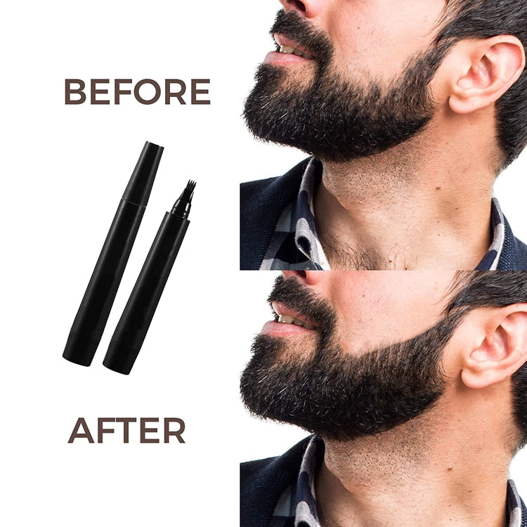 Cross-Border Beard Pen Beard Stylish Pen Naturally Waterproof a Tin Beard Tracing Pen Men's Eyebrow Pencil Makeup Brush