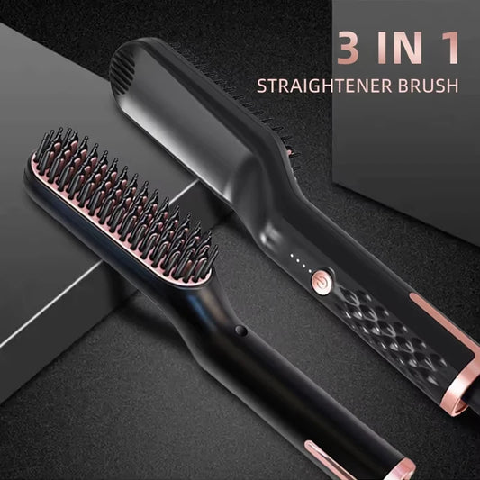 3 in 1 Quick heat Hair styling straightening comb PTC heater Electric hair straightener Beard straightener