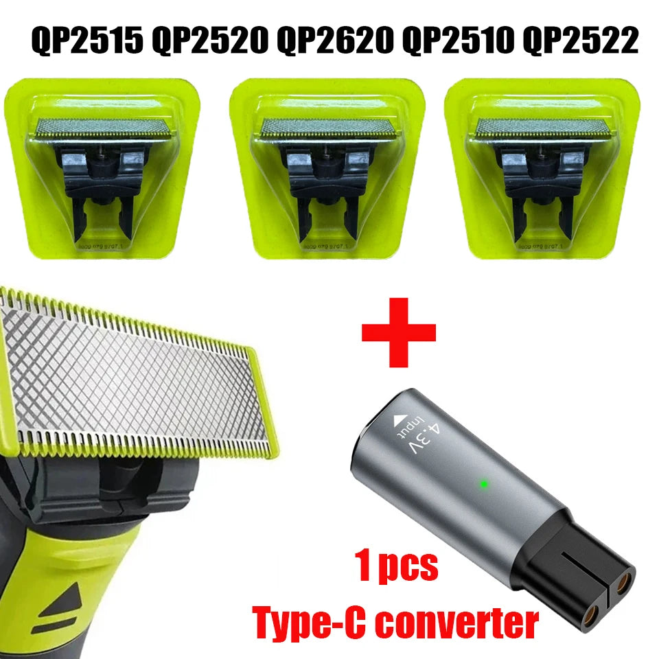 Rechargeable Electric Shavor with 3 replaceable heads