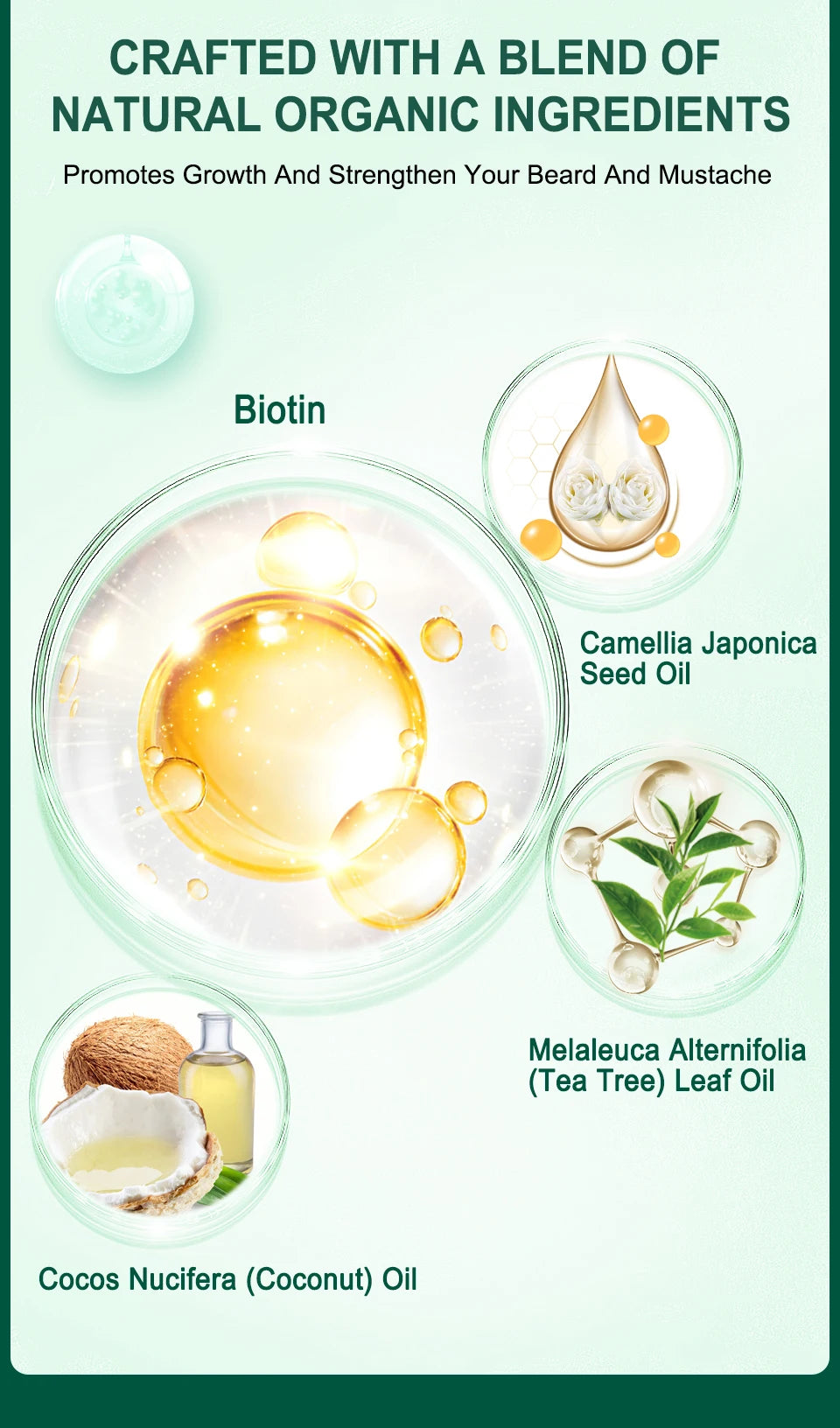 Sevich Tea Tree Beard Care Series Fast and Effective Beard Growth And Gentle Cleansing Skin Soft Men's Beard Care Essence