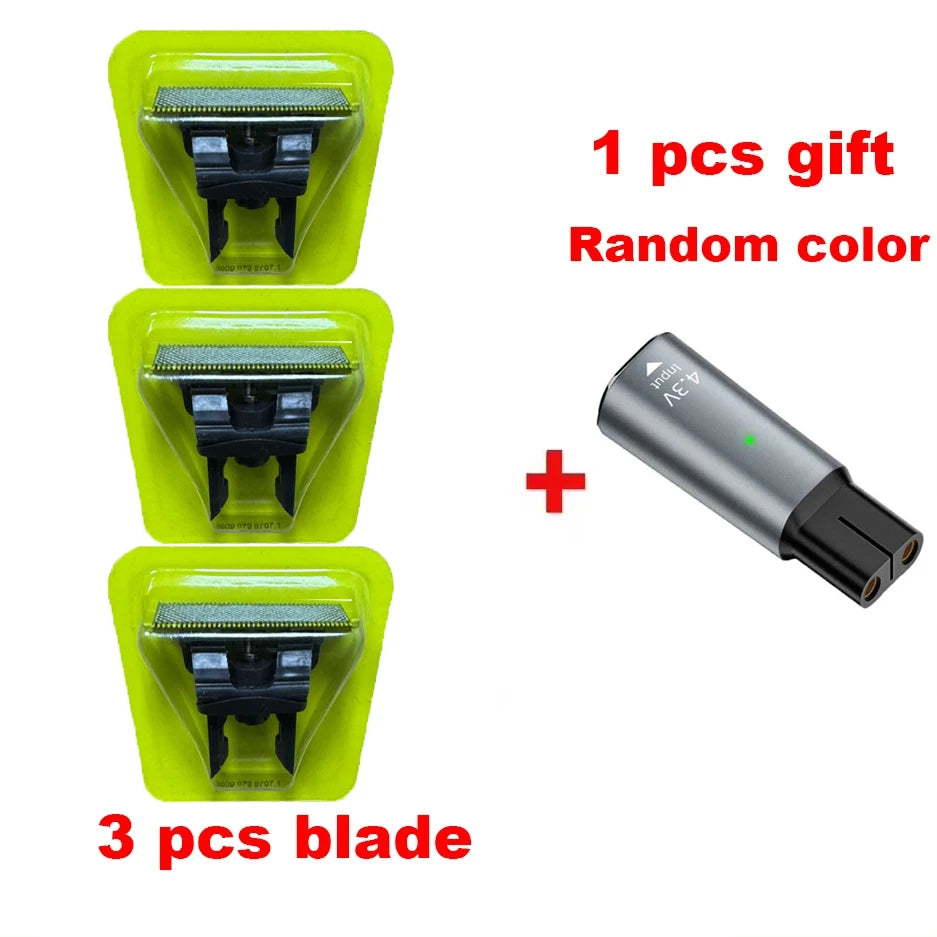 Rechargeable Electric Shavor with 3 replaceable heads