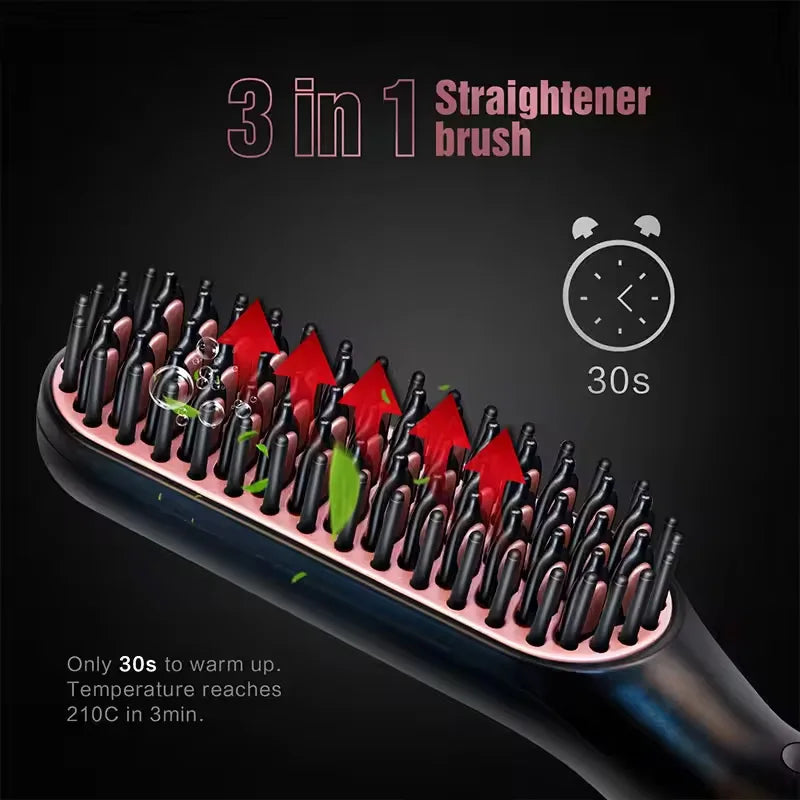 3 in 1 Quick heat Hair styling straightening comb PTC heater Electric hair straightener Beard straightener