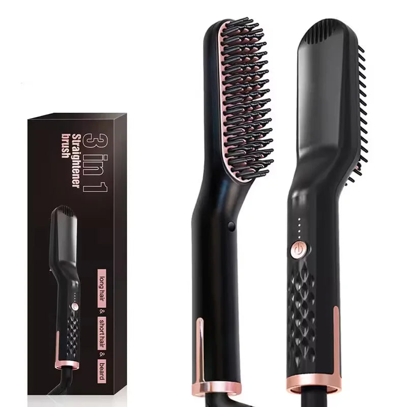 3 in 1 Quick heat Hair styling straightening comb PTC heater Electric hair straightener Beard straightener