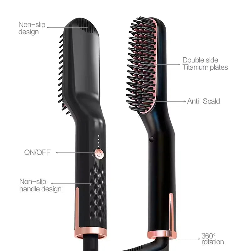 3 in 1 Quick heat Hair styling straightening comb PTC heater Electric hair straightener Beard straightener