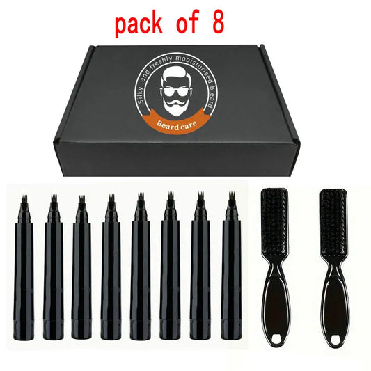 Hot Sale Beard Filling Pen Kit Beard Enhancer Brush Beard Coloring Shaping Tools Waterproof Black Brown Hair Pencil Man Cosmetic