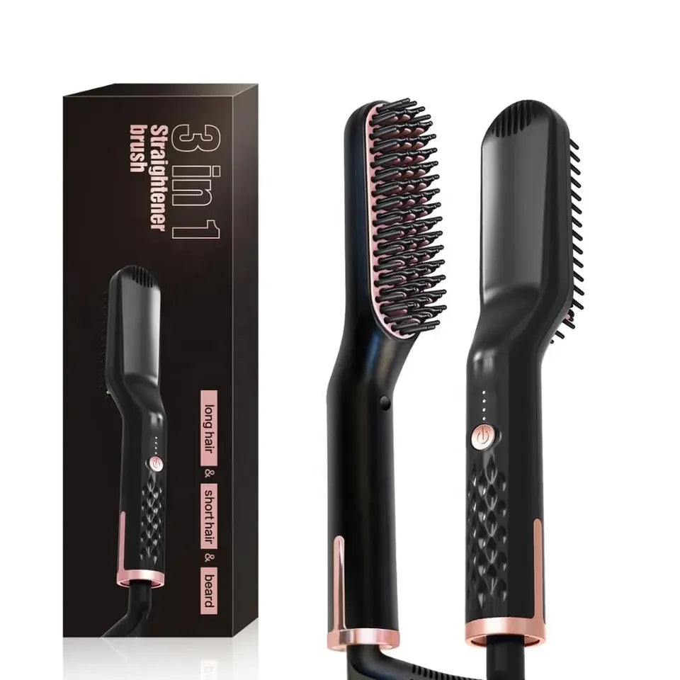 3 in 1 Quick heat Hair styling straightening comb PTC heater Electric hair straightener Beard straightener