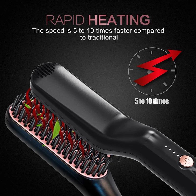 3 in 1 Quick heat Hair styling straightening comb PTC heater Electric hair straightener Beard straightener