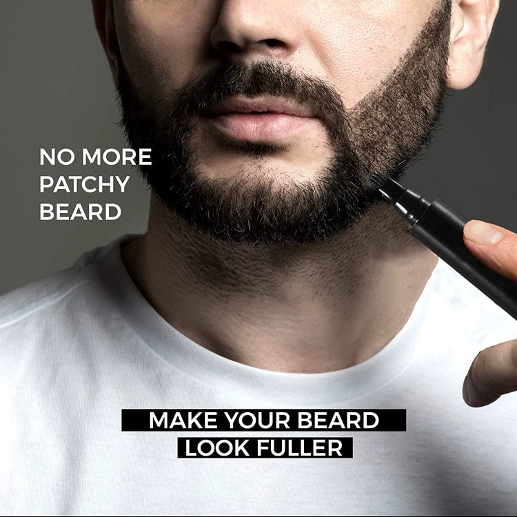 Cross-Border Beard Pen Beard Stylish Pen Naturally Waterproof a Tin Beard Tracing Pen Men's Eyebrow Pencil Makeup Brush