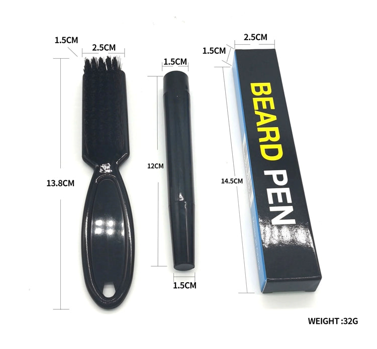 Cross-Border Beard Pen Beard Stylish Pen Naturally Waterproof a Tin Beard Tracing Pen Men's Eyebrow Pencil Makeup Brush