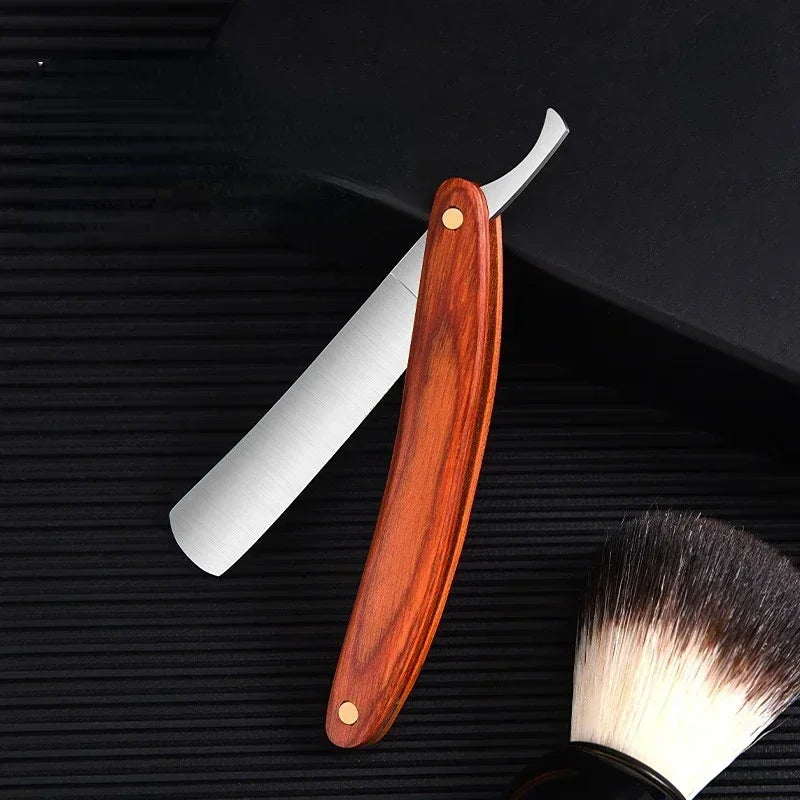 Vintage Folding With Wood Handle Old Shaving Knife