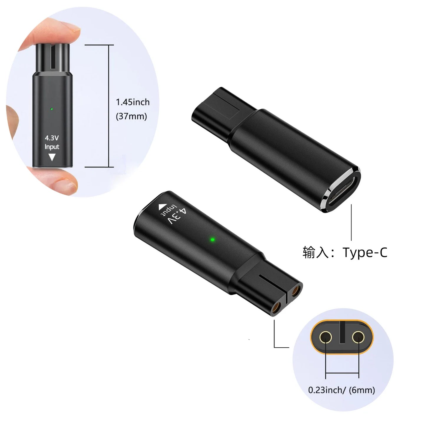 Rechargeable Electric Shavor with 3 replaceable heads