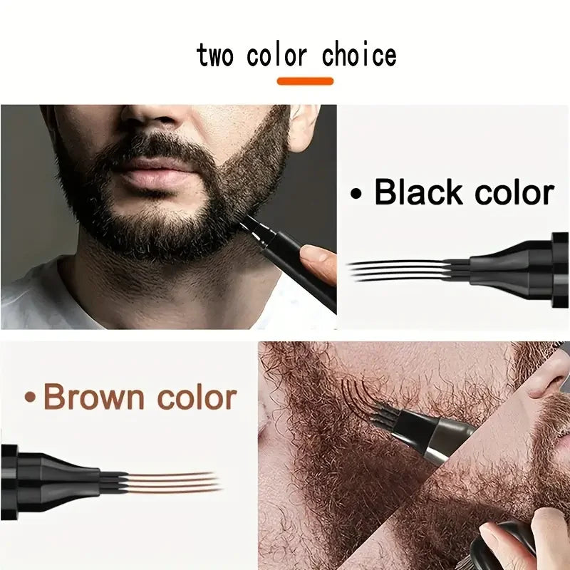Hot Sale Beard Filling Pen Kit Beard Enhancer Brush Beard Coloring Shaping Tools Waterproof Black Brown Hair Pencil Man Cosmetic