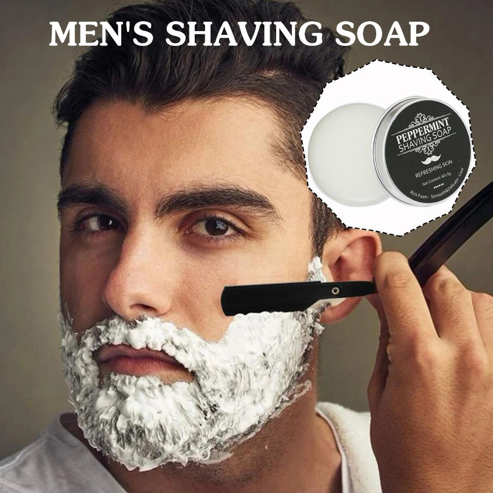 Hand Made Smooth Texture Mens Beard Shaving Soap