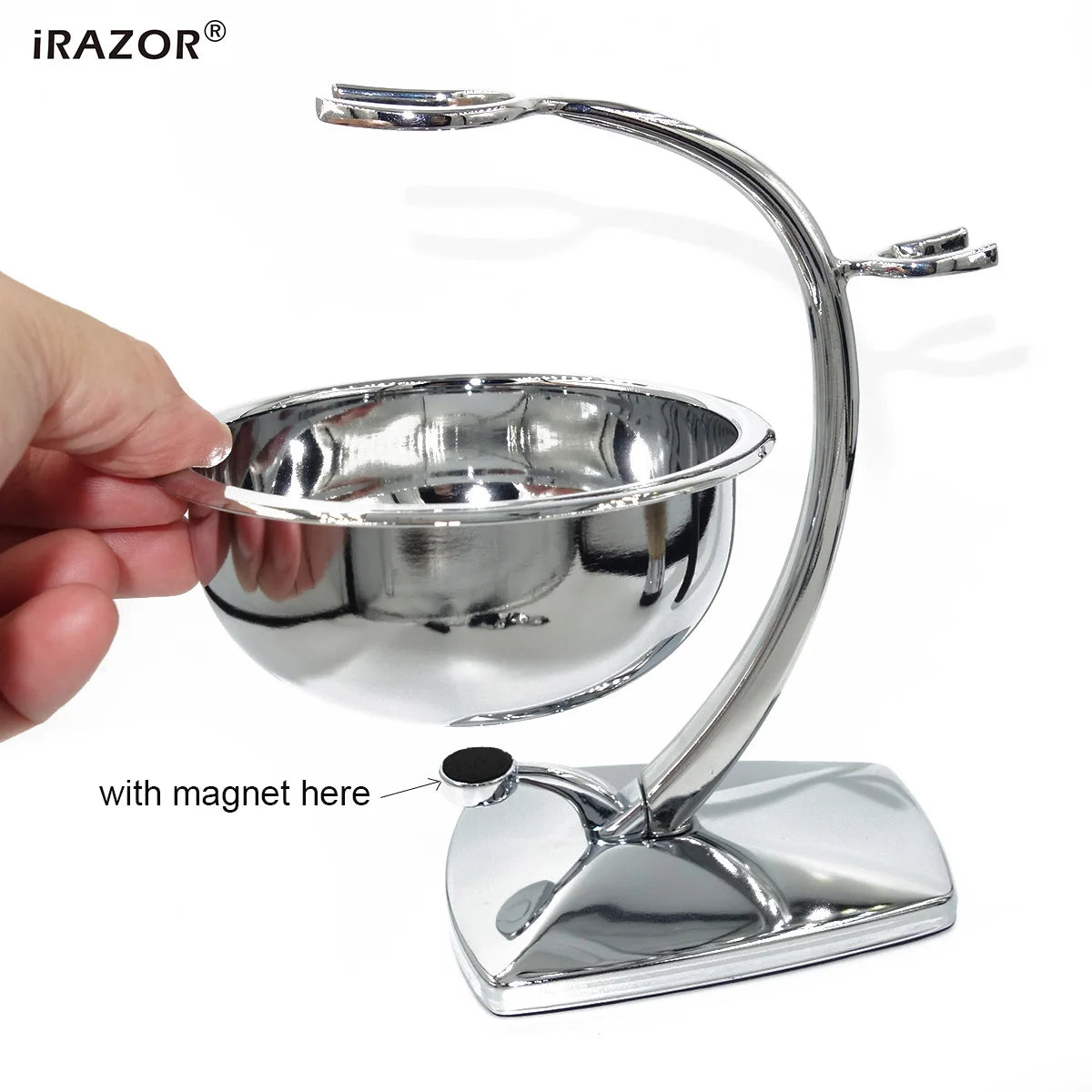 iRAZOR 5 Layer Safety Razor Shaving Kit Badger Hair Cream Brush and Shaver Mug Bowl Stand Holder Birthday Christmas Holiday Gift