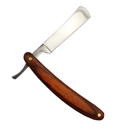 Vintage Folding With Wood Handle Old Shaving Knife